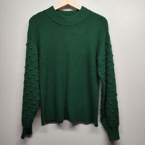 CeCe Knit Pullover Sweater Women Size S Green Crew Neck Feminine Winter Casual